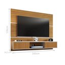 Ver imagem 3 de Painel para TV Fidji 65 160cm MDP Pintura 3D Ripada Cinamomo Off White