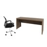 Kit 2 Peças com Escrivaninha 163cm com Cadeira de Escritório Diretor Tela Mesh - 4