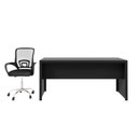 Ver imagem 3 de Kit 2 Peças com Escrivaninha 163cm com Cadeira de Escritório Diretor Tela Mesh