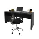 Ver imagem 2 de Conjunto 2 Peças com Escrivaninha 163cm com Cadeira de Escritório Diretor Tela Mesh Preto