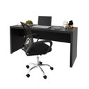 Ver imagem 2 de Conjunto 2 Peças com Escrivaninha 163cm com Cadeira de Escritório Diretor Tela Mesh Preto