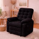 Ver imagem 2 de Poltrona Mari Reclinável Veludo Preto - Sallar Home