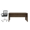 Ver imagem 3 de Kit 2 Peças com Escrivaninha 163cm com Cadeira de Escritório Diretor Tela Mesh