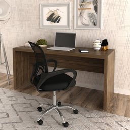 Kit 2 Peças com Escrivaninha 163cm com Cadeira de Escritório Diretor Tela Mesh - 1