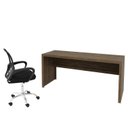 Ver imagem 4 de Conjunto 2 Peças com Escrivaninha 163cm com Cadeira de Escritório Diretor Tela Mesh Nogal Marrom