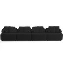 Ver imagem 3 de Sofá 4 Lugares para Sala de Estar Living 314cm Arlo F04 Veludo Preto Tc-12011 - Lyam Decor