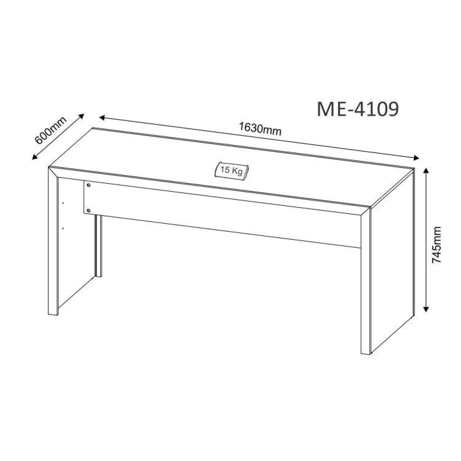 Kit 2 Peças com Escrivaninha 163cm com Cadeira de Escritório Diretor Tela Mesh - 9