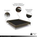Ver imagem 3 de Cama Queen Size Avulsa Bezos Madeira Imunizada Pés em Aço Revestimento Veludo Castor G91 - Gran Belo