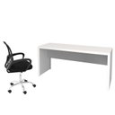 Ver imagem 4 de Conjunto 2 Peças com Escrivaninha 163cm com Cadeira de Escritório Diretor Tela Mesh Branco