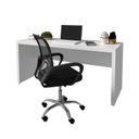 Ver imagem 2 de Conjunto 2 Peças com Escrivaninha 163cm com Cadeira de Escritório Diretor Tela Mesh Branco