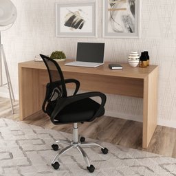 Kit 2 Peças com Escrivaninha 163cm com Cadeira de Escritório Diretor Tela Mesh - 1