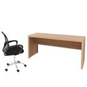 Ver imagem 4 de Conjunto 2 Peças com Escrivaninha 163cm com Cadeira de Escritório Diretor Tela Mesh Amendoa Marrom