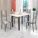 Ver imagem 1 de Conjunto Sala de Jantar Bahia Mesa Tubo 120x75cm Tampo Madeira com 4 Cadeiras