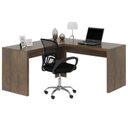 Ver imagem 2 de Kit 2 Peças com Escrivaninha em L Angular com Cadeira de Escritório Diretor Tela Mesh