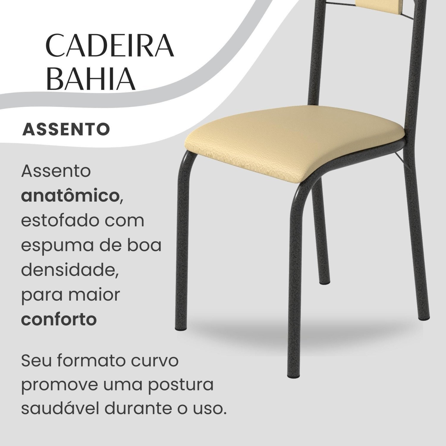 Conjunto Sala de Jantar Bahia Mesa Tubo 120x75cm Tampo Madeira com 4 Cadeiras - 8