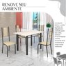 Conjunto Sala de Jantar Bahia Mesa Tubo 120x75cm Tampo Madeira com 4 Cadeiras - 6