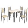 Conjunto Sala de Jantar Bahia Mesa Tubo 120x75cm Tampo Madeira com 4 Cadeiras - 2