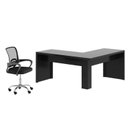 Ver imagem 3 de Kit 2 Peças com Escrivaninha em L Angular com Cadeira de Escritório Diretor Tela Mesh