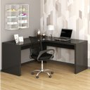 Ver imagem 1 de Kit 2 Peças com Escrivaninha em L Angular com Cadeira de Escritório Diretor Tela Mesh