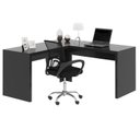 Ver imagem 2 de Kit 2 Peças com Escrivaninha em L Angular com Cadeira de Escritório Diretor Tela Mesh