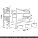 Ver imagem 2 de Cama Treliche Solteiro 188x88cm 3 Gavetas com Escada Fixa Altis Avelã B11 - Mpozenato