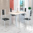 Ver imagem 1 de Conjunto Sala de Jantar Bahia Mesa Tubo 120x75cm Tampo Madeira com 4 Cadeiras