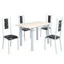 Ver imagem 2 de Conjunto Sala de Jantar Bahia Mesa Tubo 120x75cm Tampo Madeira com 4 Cadeiras