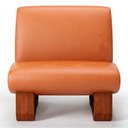 Ver imagem 6 de Poltrona Lusso Estofada Design Moderno Estrutura Madeira Cor Castanho Tecido Corino Caramelo