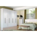 Ver imagem 4 de Guarda Roupa Casal 8 Portas e 4 Gavetas c/ Pés Master Vip 8.4 Castanha/Off White - Santos Andirá
