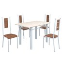 Ver imagem 2 de Conjunto Sala de Jantar Bahia Mesa Tubo 120x75cm Tampo Madeira com 4 Cadeiras