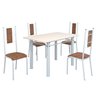 Conjunto Sala de Jantar Bahia Mesa Tubo 120x75cm Tampo Madeira com 4 Cadeiras - 2