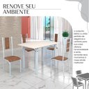 Ver imagem 6 de Conjunto Sala de Jantar Bahia Mesa Tubo 120x75cm Tampo Madeira com 4 Cadeiras