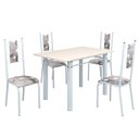 Ver imagem 2 de Conjunto Sala de Jantar Bahia Mesa Tubo 120x75cm Tampo Madeira com 4 Cadeiras