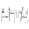 Conjunto Sala de Jantar Bahia Mesa Tubo 120x75cm Tampo Madeira com 4 Cadeiras - 2