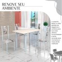 Ver imagem 6 de Conjunto Sala de Jantar Bahia Mesa Tubo 120x75cm Tampo Madeira com 4 Cadeiras