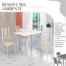 Conjunto Sala de Jantar Bahia Mesa Tubo 120x75cm Tampo Madeira com 4 Cadeiras - 6