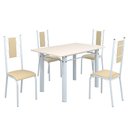 Ver imagem 2 de Conjunto Sala de Jantar Bahia Mesa Tubo 120x75cm Tampo Madeira com 4 Cadeiras