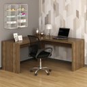 Ver imagem 1 de Kit 2 Peças com Escrivaninha em L Angular com Cadeira de Escritório Diretor Tela Mesh