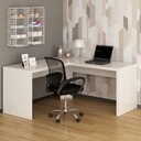 Ver imagem 1 de Kit 2 Peças com Escrivaninha em L Angular com Cadeira de Escritório Diretor Tela Mesh