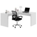 Ver imagem 2 de Kit 2 Peças com Escrivaninha em L Angular com Cadeira de Escritório Diretor Tela Mesh