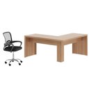 Ver imagem 3 de Kit 2 Peças com Escrivaninha em L Angular com Cadeira de Escritório Diretor Tela Mesh