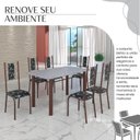 Ver imagem 6 de Conjunto Sala de Jantar Bahia Mesa Tubo 140x75cm Tampo Pedra Granito com 6 Cadeiras