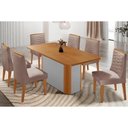 Ver imagem 2 de Conjunto: Mesa de Cozinha Pietá Tampo Curvo 180cm+6 Cadeiras Maldivas Madeira Naturale/off White -
