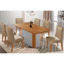 Ver imagem 1 de Conjunto: Mesa de Cozinha Pietá Tampo Curvo 180cm+6 Cadeiras Maldivas Madeira Naturale/off White -