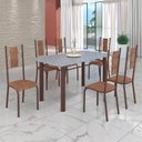 Ver imagem 1 de Conjunto Sala de Jantar Bahia Mesa Tubo 140x75cm Tampo Pedra Granito com 6 Cadeiras