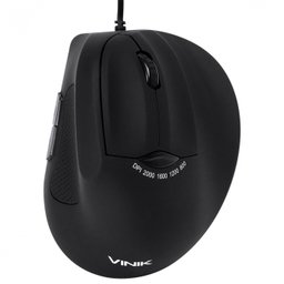 MOUSE VERTICAL ERGONOMICO ORTOPEDICO FIT 2000 DPI PRETO CABO USB 1.8M - MF100 - 1
