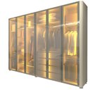 Ver imagem 3 de Guarda-Roupa Casal MDF Reflecta 6 Portas 4 Gavetas com LED Branco Off White Innova