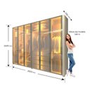 Ver imagem 5 de Guarda-Roupa Casal MDF Reflecta 6 Portas 4 Gavetas com LED Branco Off White Innova