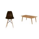 Ver imagem 2 de Conjunto Mesa Retangular MDF com 6 Cadeiras Eames PP Yescasa Preto/Cinamomo