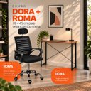 Ver imagem 4 de Conjunto de Escritório Mesa Dora e Cadeira Diretor Roma Preto